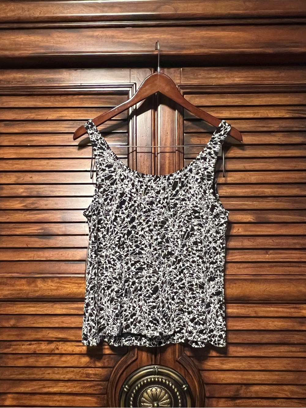 NWT Alex Evenings Metallic Shimmer Black White Embroidered Formal Top Size XL - Picture 2 of 11